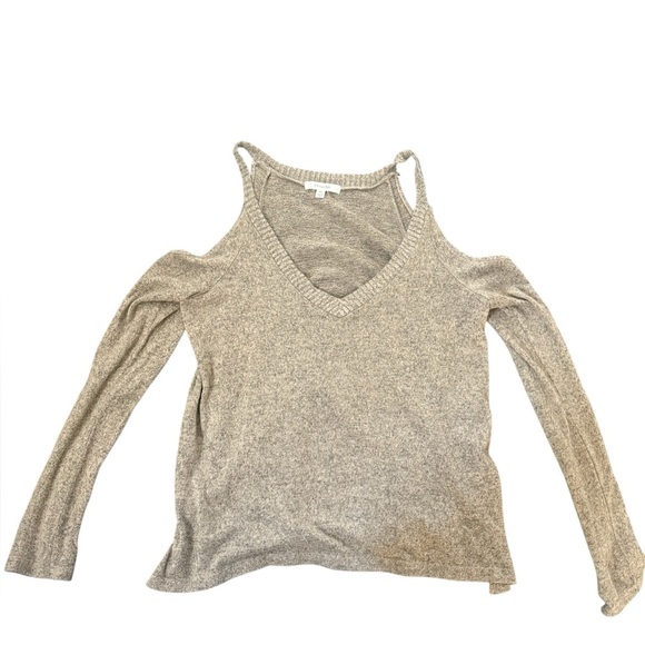 Active USA Gray Off-the-Shoulder Sweater - Picture 1 of 4